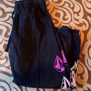 Womens black sweatpants with pink 💕